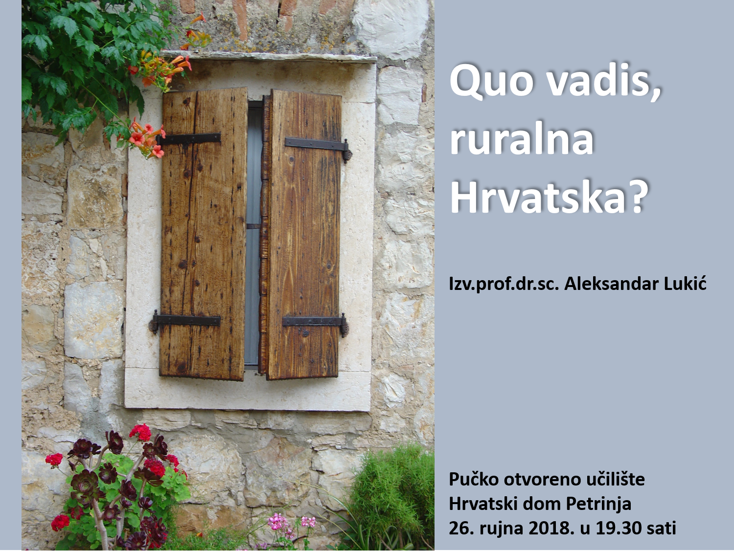 Predavanje “Quo vadis, ruralna Hrvatska?”